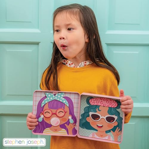 Stephen Joseph, Funny Faces 50 pc Magnetic Travel Play Set – Fun Game for Families, Ideal for Ages 3+ – Travel Game for Kids with Travel Tin, Girl - color: Girl