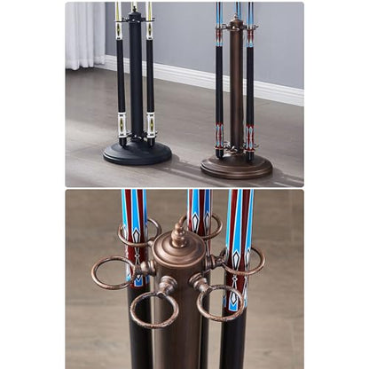 Billiard Cue Rack Pool Stick Holder Billiard Cue Rack Holds Sticks Floor Stand Rack, Premium Holder, (Cues, Balls and Ball not Included) Accessories for Games Bar Club -Silver||6 Holes - color: Silver