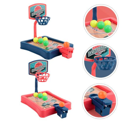 2 Sets Mini Desktop Basketball Game with Shooting Frame Easy to Install Indoor Hoop for Hand-Eye Coordination and Finger Power Improvement