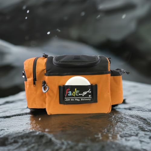 Fade Crunch Shoulder Strap Disc Golf Bag – Versatile, Durable, and Built for All Players, from Newcomers to Night Round Pros – Compatible with Harnesses - color: Orange
