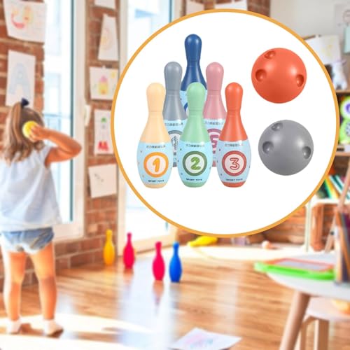 Children's Bowling Set with 6 Pins and - Family Development Game for Activity Toy for The Garden - color: With Number