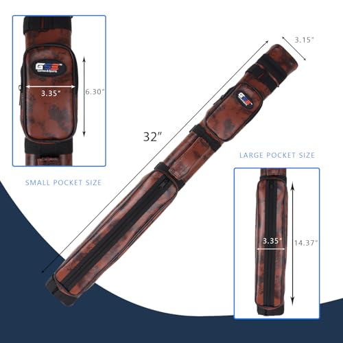 GSE Games & Sports Expert 2x2 Deluxe Hard Billiard Pool Cue Stick Carrying Case, Billiard Cue Case, Billiards Accessories (Several Colors Available) - color: Square - Brown