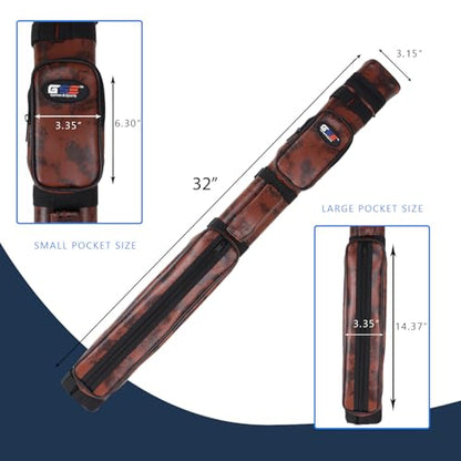 GSE Games & Sports Expert 2x2 Deluxe Hard Billiard Pool Cue Stick Carrying Case, Billiard Cue Case, Billiards Accessories (Several Colors Available) - color: Square - Brown