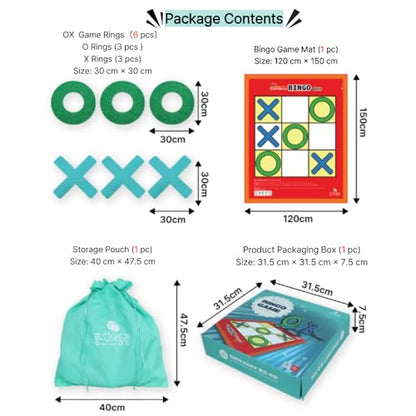 Let's Run Hany Bingo Game 1.2M, Tic Tac Toe Game, Toss Games for Family, Large Outside Lawn Yard Backyard Carnival Field Day
