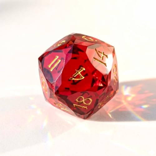 Multifaceted Resin DND Dice Set 7 PCS Polyhedral Role Playing Dice for Dungeons & Dragons, Pathfinder, RPG and Tabletop Games(RED) - color: Multifaceted -Red