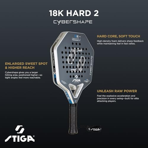 STIGA Cybershape Padel Racket - size: 18K Hard