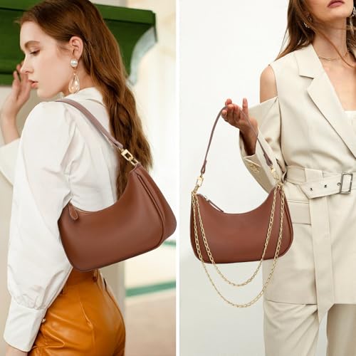 KKXIU Shoulder Bag for Women Cute Hobo Purses and Handbags Retro Clutch Underarm Purse | Cute - color: Brown