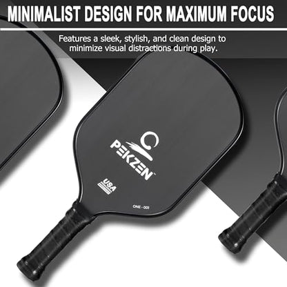 Limited Edition - PEKZEN Professional Pickleball Paddle Crafted with Japan T700 Carbon Fiber, Thermoformed Process with Minimalist Design - color: Moon White