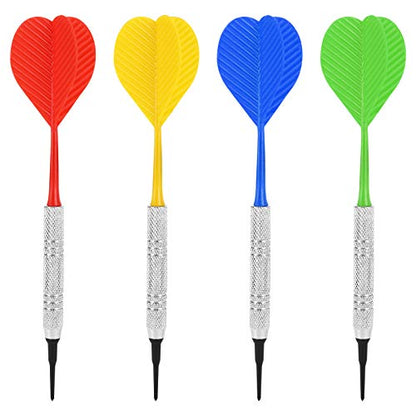Accmor 12 Pack Soft Tip Darts, Bar Dart, Plastic Tip Darts Set, Attach Extra 100 Black 2BA Replacement Tips, Soft Tip Darts for Electronic/Plastic Dartboard