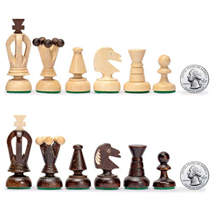 Husaria European International Chess Wooden Game Set, King's Classic - 11.3-Inch Small Size Chess Set with Folding Board and Felt Bottom Chessmen - size: 11.3 Inch Classic