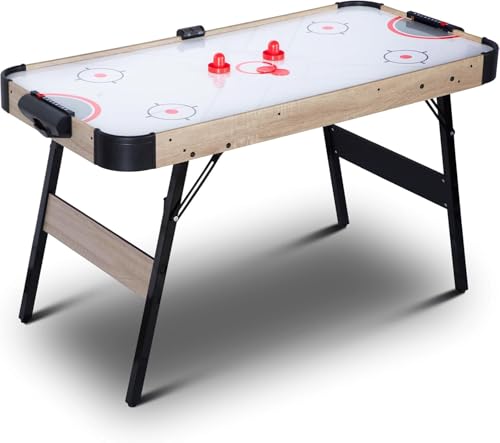 Novastra 58 Inch Folding Air Hockey Table, Foldable Sports Hockey Game Set with 2 Pucks and 2 Pushers, Powerful Motor Table for Adults Kids Family Home Game Room