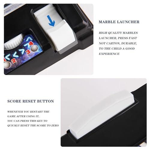 PHATM Mini Marble Arcade Machine Parent-Child Electronic Marble Game Space Super Pinball Games Retro Compact Tabletop Arcade for Small Space