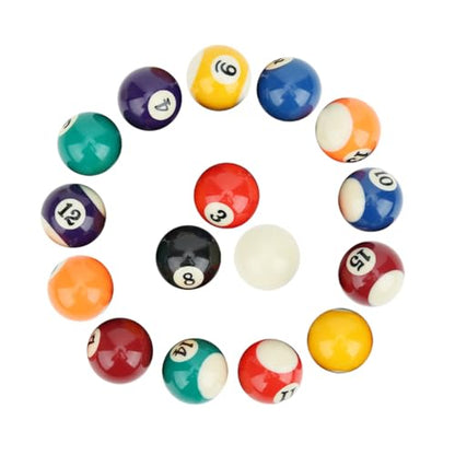 Joyzan Mini Pool Balls, Small Size Billiard Table Ball Set American Style Pool Cue Balls Complete 16 Professional Resin Full Toy kit Accessories 1.5in Replacement Family Game Sports Children Kids