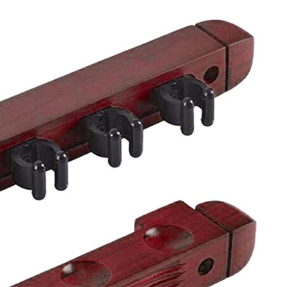 Pool Cue Rack Claw, Billiard Cue Rest, Wooden Storage Stand, Wall Mounted 4 Pool Billiard Rods Holder, Wall Rack with 4 Cue Clips for Game Room - color: Red