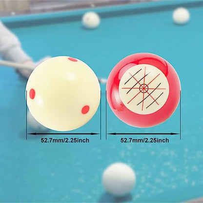 2Pcs Billiards Cue Ball Practice Training Cue Ball Professional Billiard Training Pro Cue Ball Pool Cue Ball,Used in American Billiards Eight Balls, Billiard Accessories