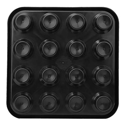 Pool Ball Tray, Billiard Ball Holder Tray, Billiards Standard Pool Ball Tray for 16 Balls, Black Plastic Pool Ball Carrying Tray for Full Set Regulation Size Billiard Balls Balls Pool Accessory