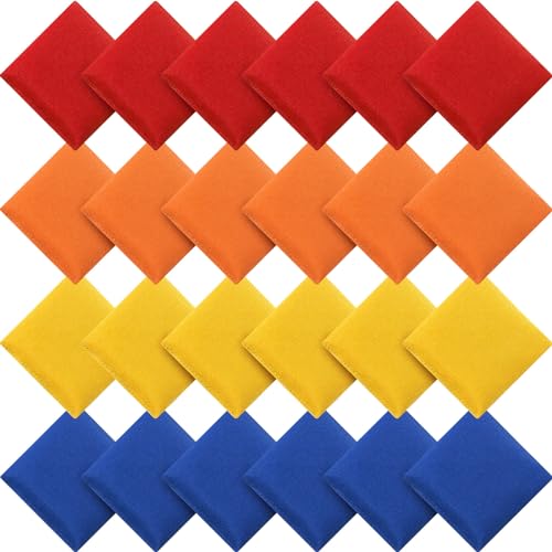 Sotiff 24 Pcs Bean Bags Mini Nylon Cornhole Bean Bags for Kids Tossing Fun Sports Outdoor Family Games Carnival Toy Patriotic Small Beanbag Hand Toss Party Game Supplies for Kid Adult (Multi Colors) - color: Multi Colors