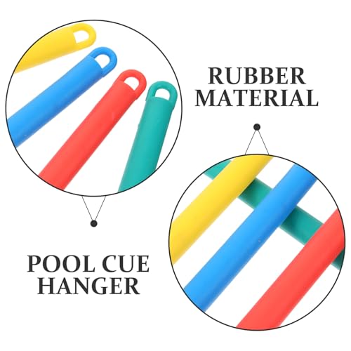 Beaupretty 4pcs Pool Cue Hangers Rubber Billiard Cue Holder Wall-mounted Pool Stick Storage Rack with Screws for Indoor Recreation Room Organization