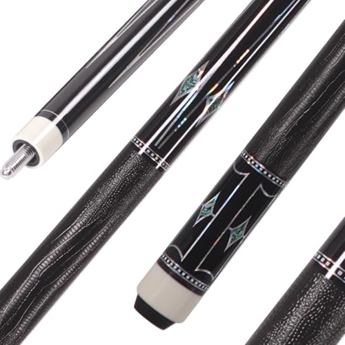 12.5mm Pool Cue Stick, Canadian Maple Cue Stick 58 Inch 19oz 12.5mm Tip, Billiard Table Cues Stick for Bar Professional Adults, Maple Dyeing Shaft, Lizard Pattern Cowhide Grip