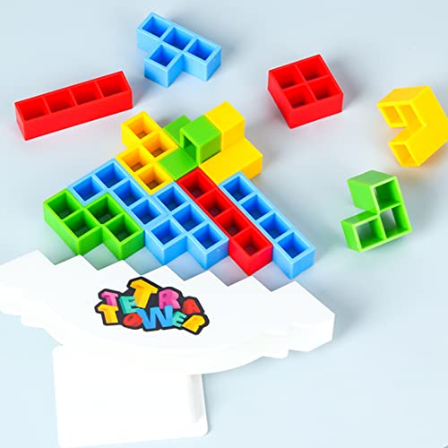 ALKISTA 32 Pcs Tetra Tower Balance Stacking Blocks Game, Board Games for 2 Players+ Family Games, Parties, Travel, Kids & Adults Team Building Blocks Toy
