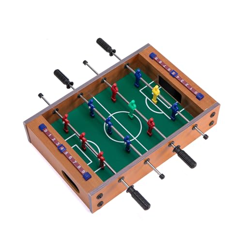 Mini Foosball Table for Family Night Creative Gift for Football Lovers Wooden Tabletop Game for Travel Party Time Nice Deco for Sport & Bar Room