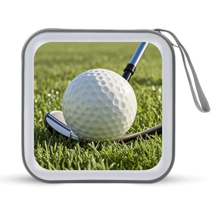 Golf Ball CD Case 40 Sheets Capacity DVD Storage Bag Cute Portable Zipper DVD Case Holder Large Capacity CD Wallet for Car Home Office Games Disc Audio Music