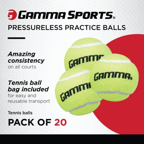 Gamma Sports Pressureless Tennis Balls Box - Ideal for Practice, Teaching, and Training with High-Visbility Felt - Indoor and Outdoor Court Play - 48 and 75 Pack Sizes - size: New Bag of 20