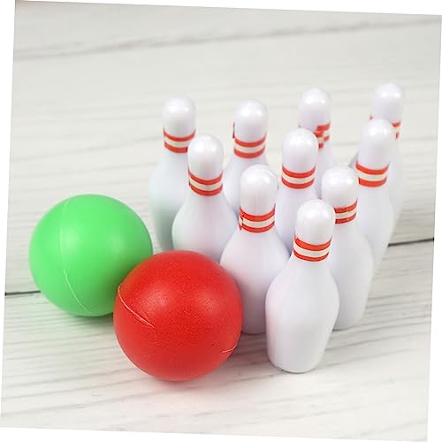 2sets Mini Bowling Model of Simulated Bowling for Mini House Decoration Creative and Realistic Accessory for Photography and Play