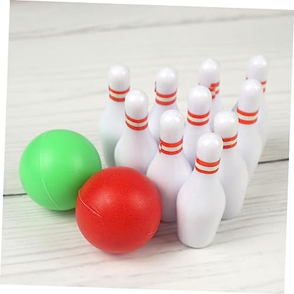 2sets Mini Bowling Model of Simulated Bowling for Mini House Decoration Creative and Realistic Accessory for Photography and Play