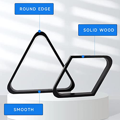 GSE Games & Sports Expert Solid Wood Billiard 8-Ball Triangle / 9-Ball Diamond Pool Ball Racks for 2-1/4" Pool Balls, Pool Table Accessories - color: Black, style: Triangle & Diamond Racks