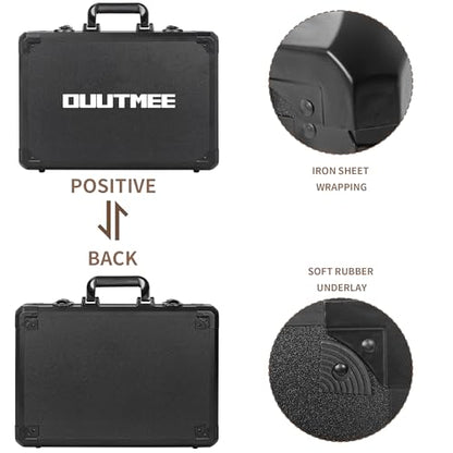 17 InchCarrying Case With Customizable Pre-Diced Foam, Aluminum Case, Aluminum Alloy Sturdy Build, Storage Case for Microphone, Equipment, Camera, Tools, Recorder, etc - size: 17.1x12.6x4.3 Inch