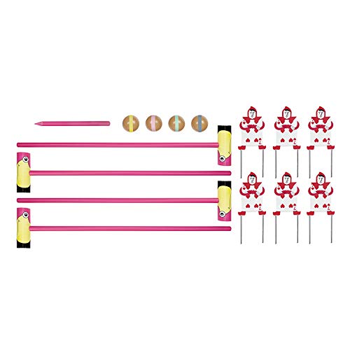 Queen of Hearts Flamingo Croquet - Alice in Wonderland Themed Croquet set for adults for kids. 4 Player wooden croquet set by Professor Puzzle.