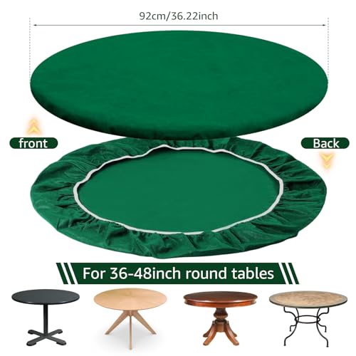 Felt Card Table Game Cover, 36 Inch Round Tablecloth Poker Table Cover Fit 36-48 Inch Game Table Topper Mat ,Elastic Card Game Table Protector Foldable Poker Table Cover Protector for Playing Cards