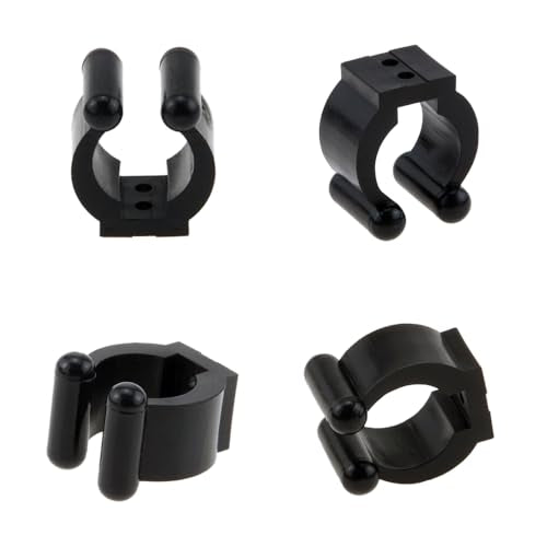 12 PCS Fishing Rod Clips, Wall Mount Fishing Pole Holder Clips for 0.66" to 0.95" Poles, Pool Cue Holder Storage Rack Replacement (Black) - color: Black