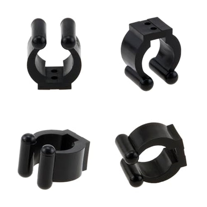 12 PCS Fishing Rod Clips, Wall Mount Fishing Pole Holder Clips for 0.66" to 0.95" Poles, Pool Cue Holder Storage Rack Replacement (Black) - color: Black