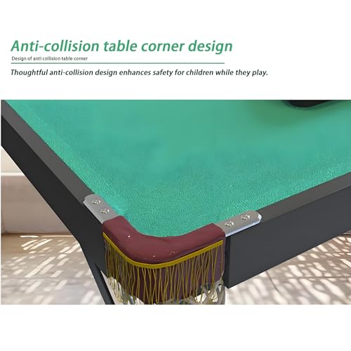 55" Foldable Billiard Table for Kids & Adults - Safe Anti-Collision Design, 330 Lbs Load Capacity, Includes Balls, Cues, Chalk & Brush - Portable Wooden Pool Table for Indoor Outdoor Use - size: 47inB