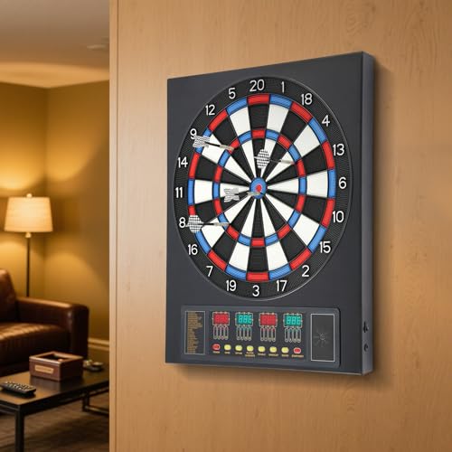 Electronic Dart Board,Dart Board Electronic Scoreboard for 16 Players, Electric Soft Tip Dartboard Set with 27 Games & 243 Variations for Unlimited Entertainment