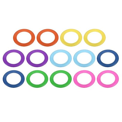 PATIKIL Flying Rings, 14Pcs PP Plastic Flying Discs for Sports Outdoor Playing Game Beach Pool Camping Activities, 7 Color