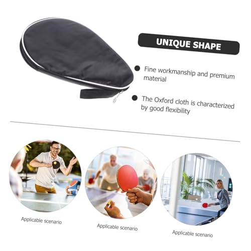 Yardwe Table Tennis Paddle Storage Bag Reusable Protective Fixed Case Black Semi-Circle Design Suitable for Ping Pong Paddle and Ball Storage