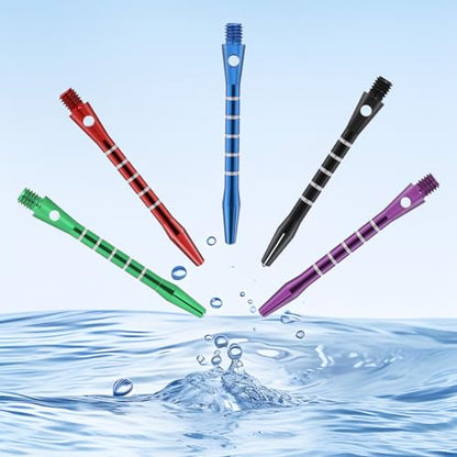Psyqtsuary Pointed tip Shafts for Steel Tip, 30 Pcs 2BA Thread Aluminum Pointed Tips shafts with Rubber O Rings 50 mm/53 mm Aluminium Alloy Pointed-tip Stems Pointed-tip Replacement Parts Soft Tips