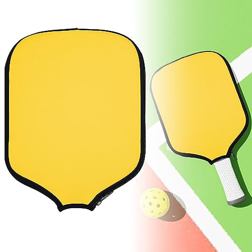 Pickleball Paddle Cover, Universal Case Size - 8.6 x 12.2 inches Racket Sleeve, Compatible with Most USAPA Standard and Elongated Pickball Paddles - style: 1 Pack Yellow