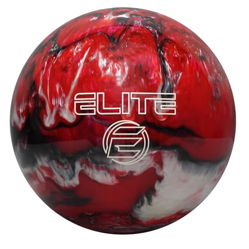 ELITE Star Polyester Bowling Ball - Customizable with Basic Drilling & Engraving Options - Great for Spare Shooting, League, Straight Bowlers - Beginner Entry Level - color: Red/Black/White Pearl, size: 14 lbs