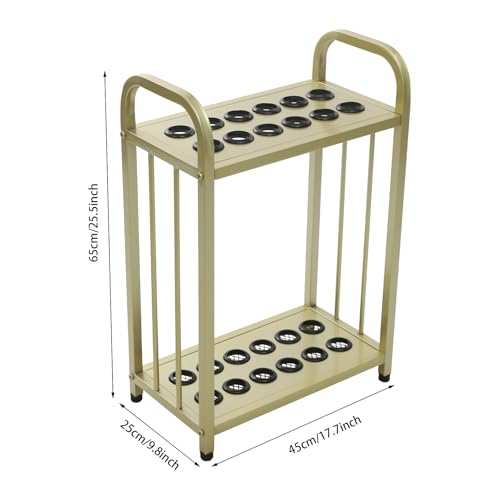 12-Hole Pool Cue Holder Floor Stand, Billiards Cue Rack with Rubber Protectors & Non-Slip Feet, Large Capacity Storage for Billiards Room, Game Room, Bar, Club