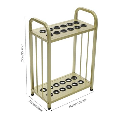 12-Hole Pool Cue Holder Floor Stand, Billiards Cue Rack with Rubber Protectors & Non-Slip Feet, Large Capacity Storage for Billiards Room, Game Room, Bar, Club