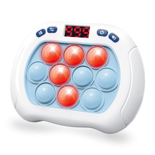 Intoypad Pop Game Light Up Fidget Toy for Kids, 6 Modes LED Screen Quick Push Controller Electric Fidget Popper Game Quick Push Bubble Sensory Games Birthday Toys for Kids Lightblue - style: Lightblue