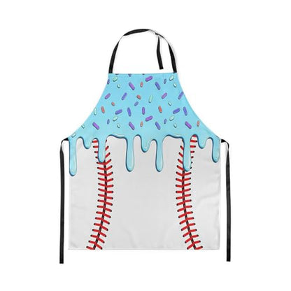 Castle Fairy Ice Cream Drip Baseball Kids Kitchen Apron - color: Sky Blue