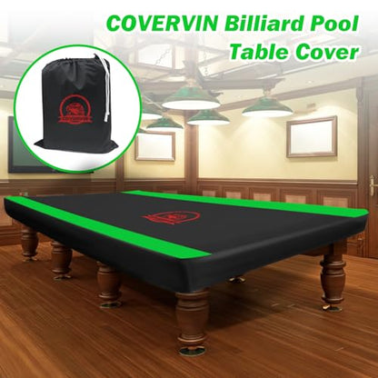 COVERVIN Billiard Pool Table Cover,Heavy Duty 210D Oxford Cloth Material All Weather Waterproof Dustproof UV Protection(9ft/Green) - color: Green, size: 9FT
