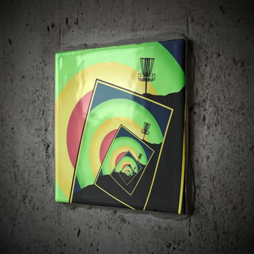 3dRose Spinning Disc Golf Baskets - Colorful Frisbee disc Golf Design 12 Inch Ceramic Tile