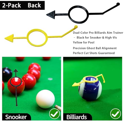 2Pack Billiards Aiming Trainer Billiards Accessories - color: black Yellow