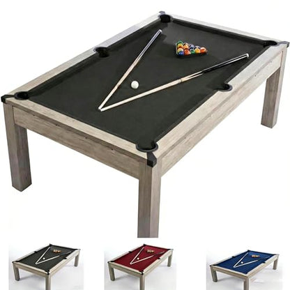 7 FT Pool Table, Complete Set - color: Black